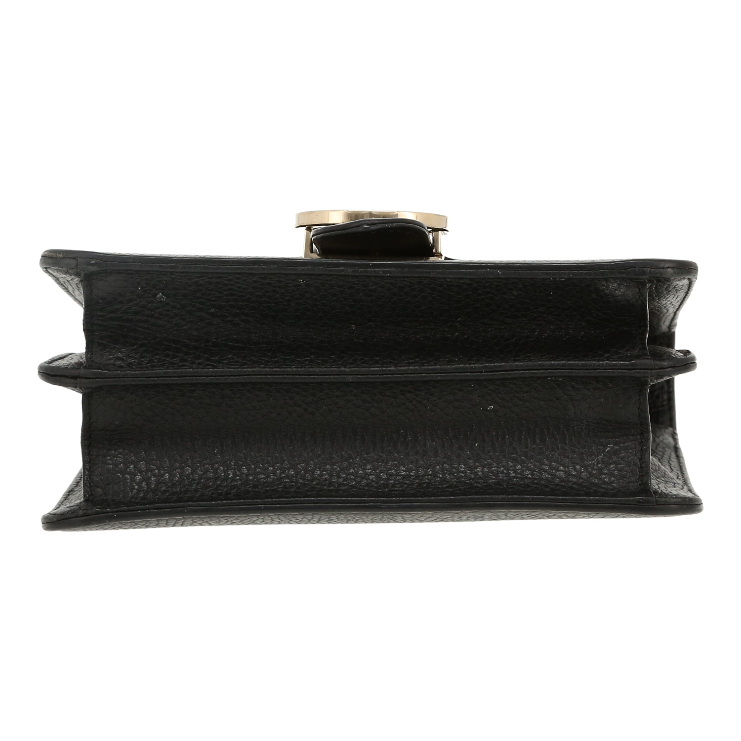 Gucci  Interlocking G shoulder bag  in black grained leather - Detail D1