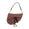 Bolso de mano Dior  Saddle en lona monogram color burdeos y cuero color burdeos - 360 thumbnail