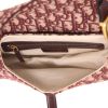 Bolso de mano Dior  Saddle en lona monogram color burdeos y cuero color burdeos - Detail D3 thumbnail