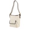 Celine  Vintage shoulder bag  in white "Triomphe" canvas  and brown leather - 00pp thumbnail