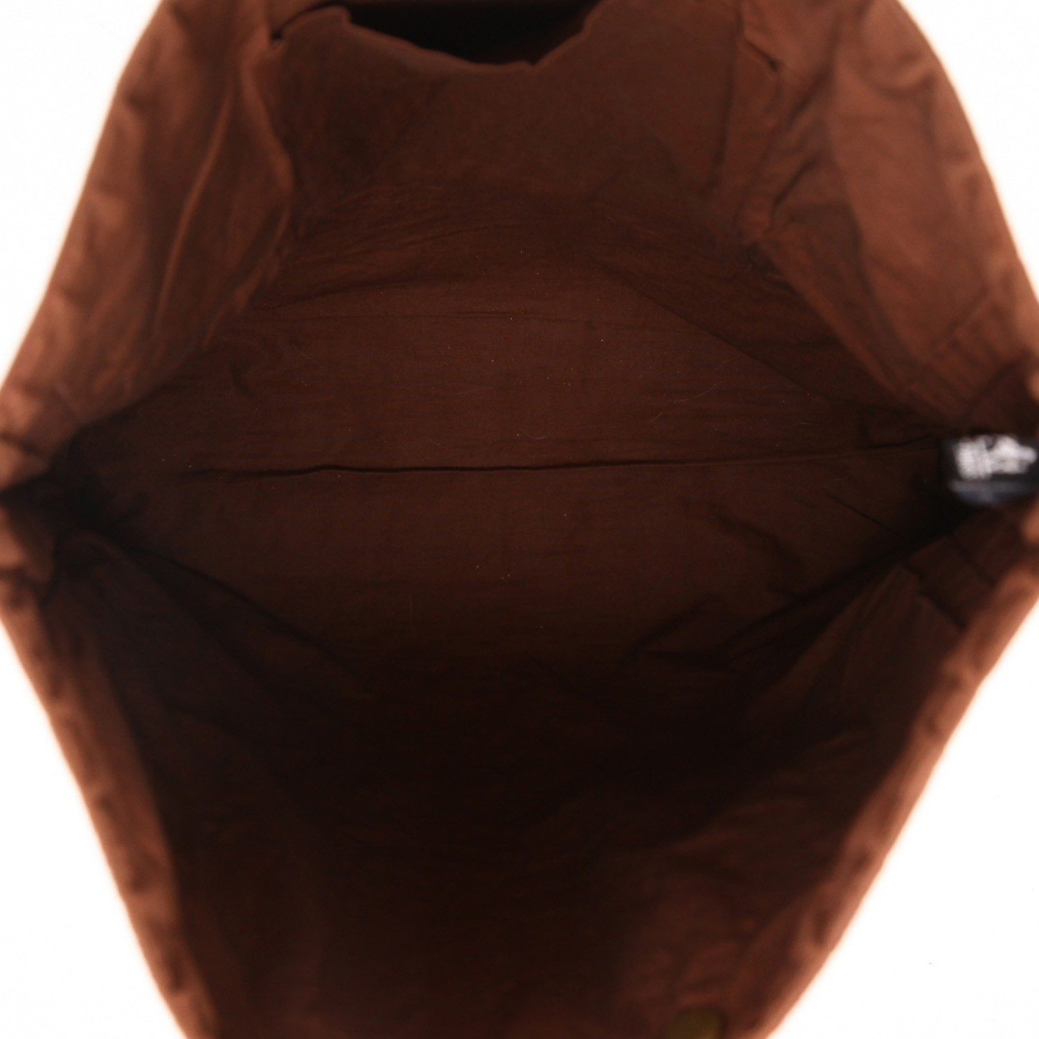 Hermès  Amedaba shopping bag  in burgundy canvas  and gold leather - Detail D3