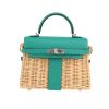 Hermès  Kelly 20 cm Picnic handbag  wicker  and Vert Veronese Swift leather - 360 thumbnail