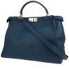 Bolso de mano Fendi  Peekaboo en cuero granulado azul - 00pp thumbnail