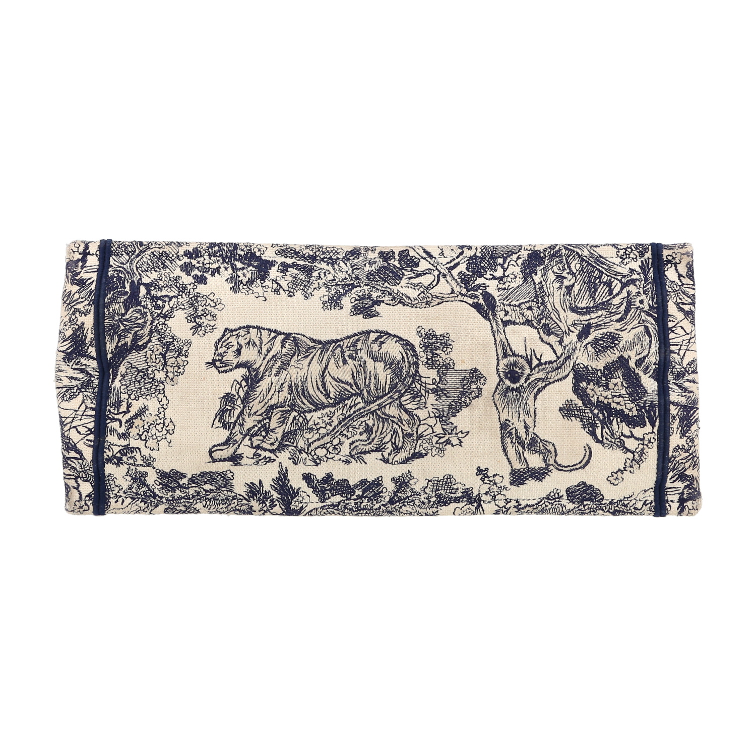 Sac cabas Dior  Book Tote en toile bleue et beige - Detail D4