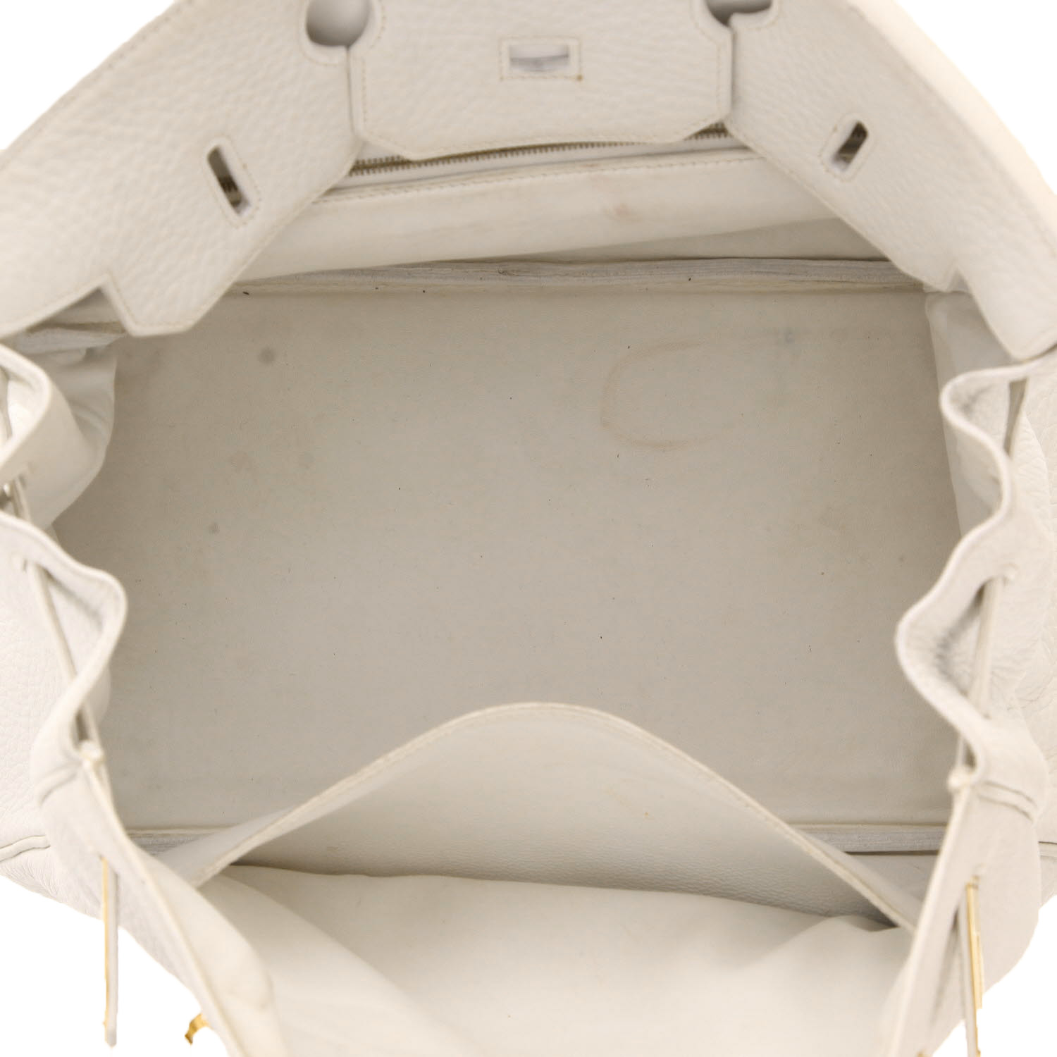 Hermès  Birkin 35 cm handbag  in white togo leather - Detail D4