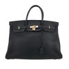 Hermès  Birkin 40 cm handbag  in blue Fjord leather - 360 thumbnail