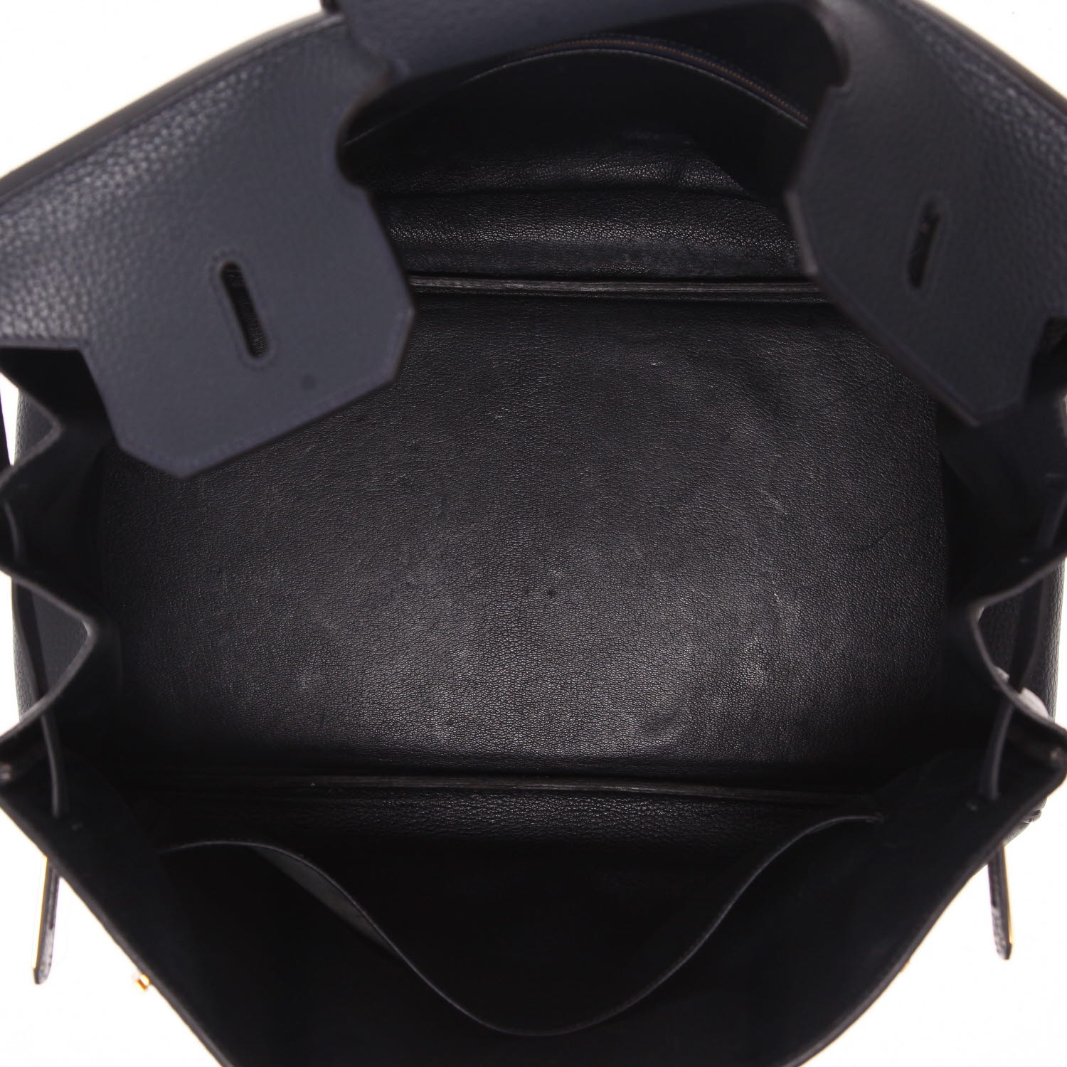 Bolso de mano Hermès  Birkin 40 cm en cuero Fjord azul - Detail D3