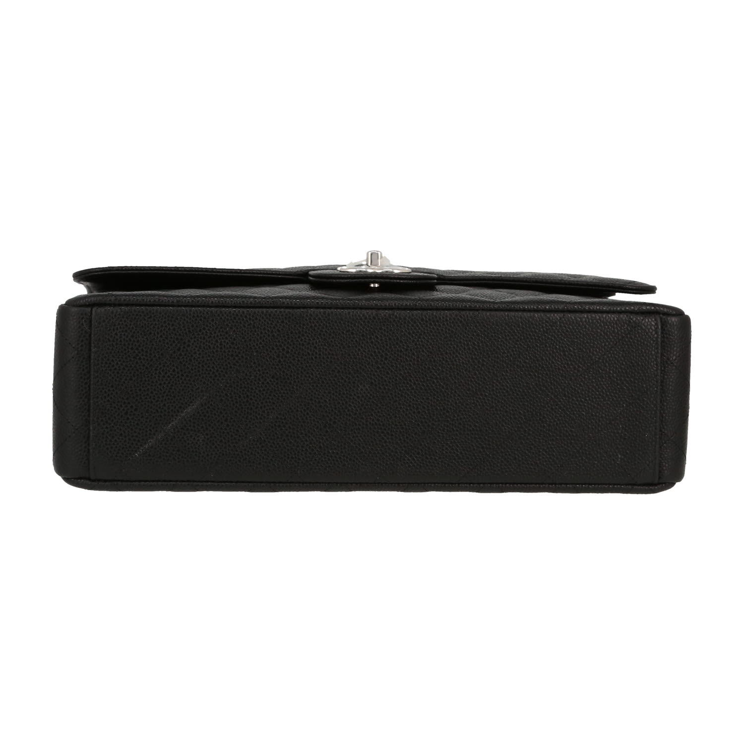 Chanel  Timeless Maxi Jumbo handbag  in black quilted grained leather - Detail D1