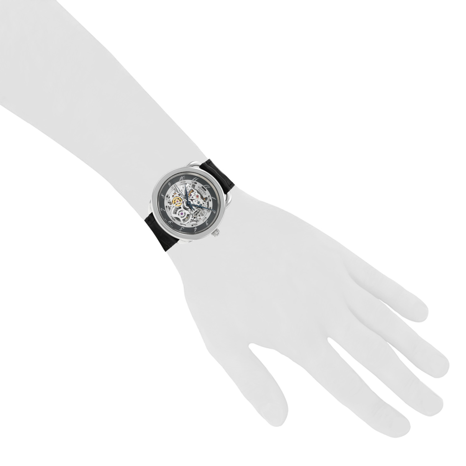 Hermès Arceau Skeleton in stainless steel Ref: Hermès - AR6.710  Circa 2010 - Detail D1