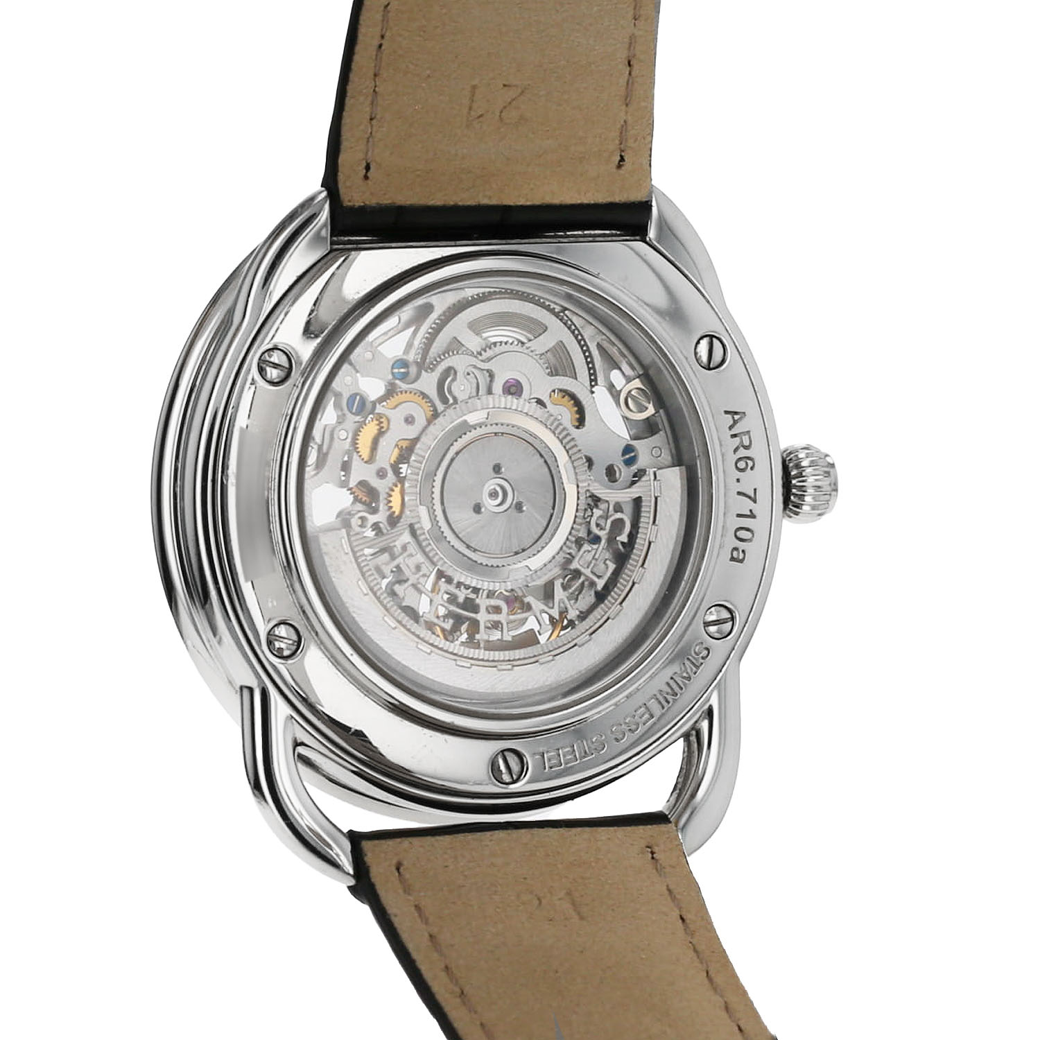 Orologio Hermès Arceau Skeleton in acciaio Ref: Hermès - AR6.710  Circa 2010 - Detail D3