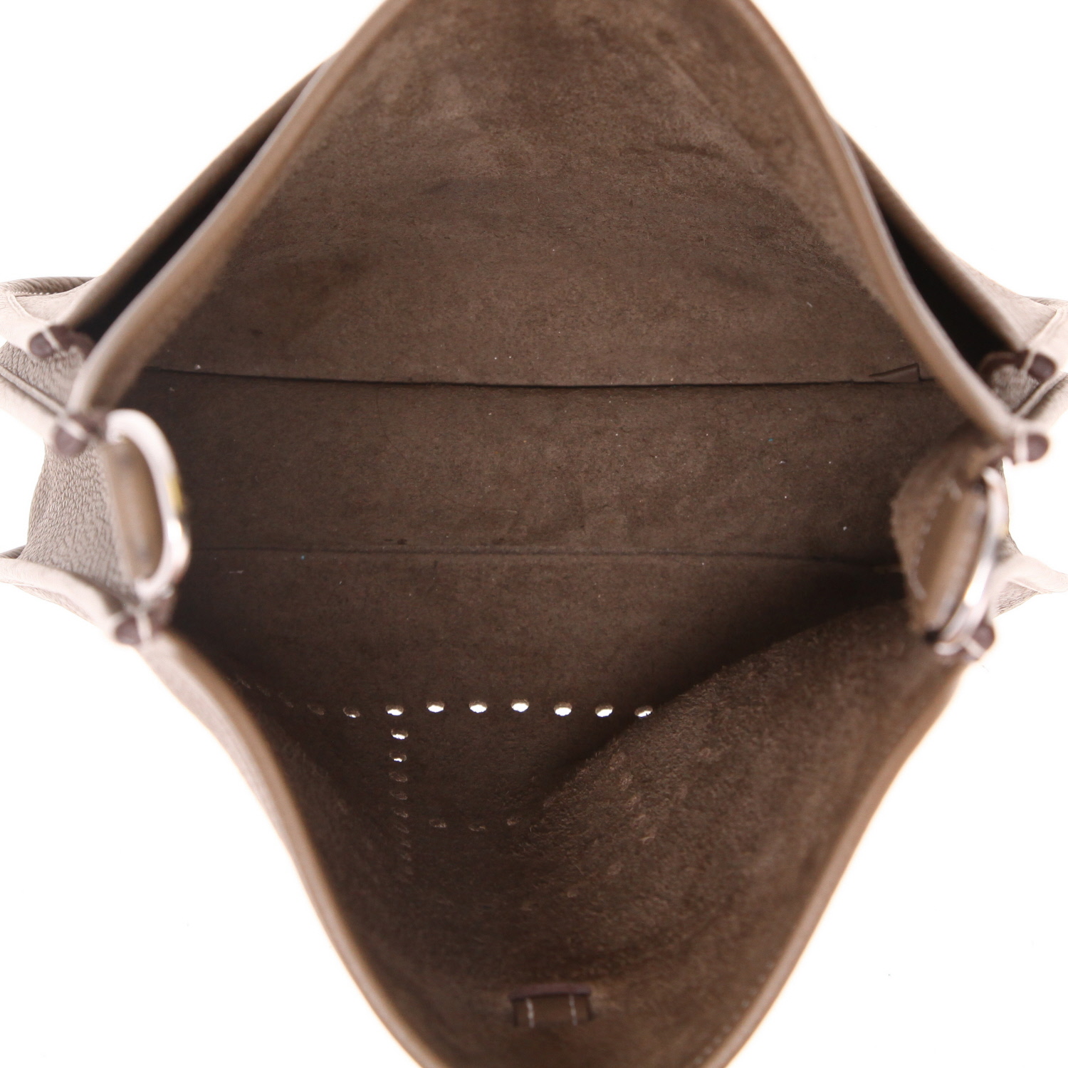 Hermès  Evelyne shoulder bag  in etoupe togo leather - Detail D3