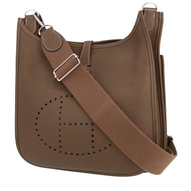 Hermès  Evelyne shoulder bag  in etoupe togo leather