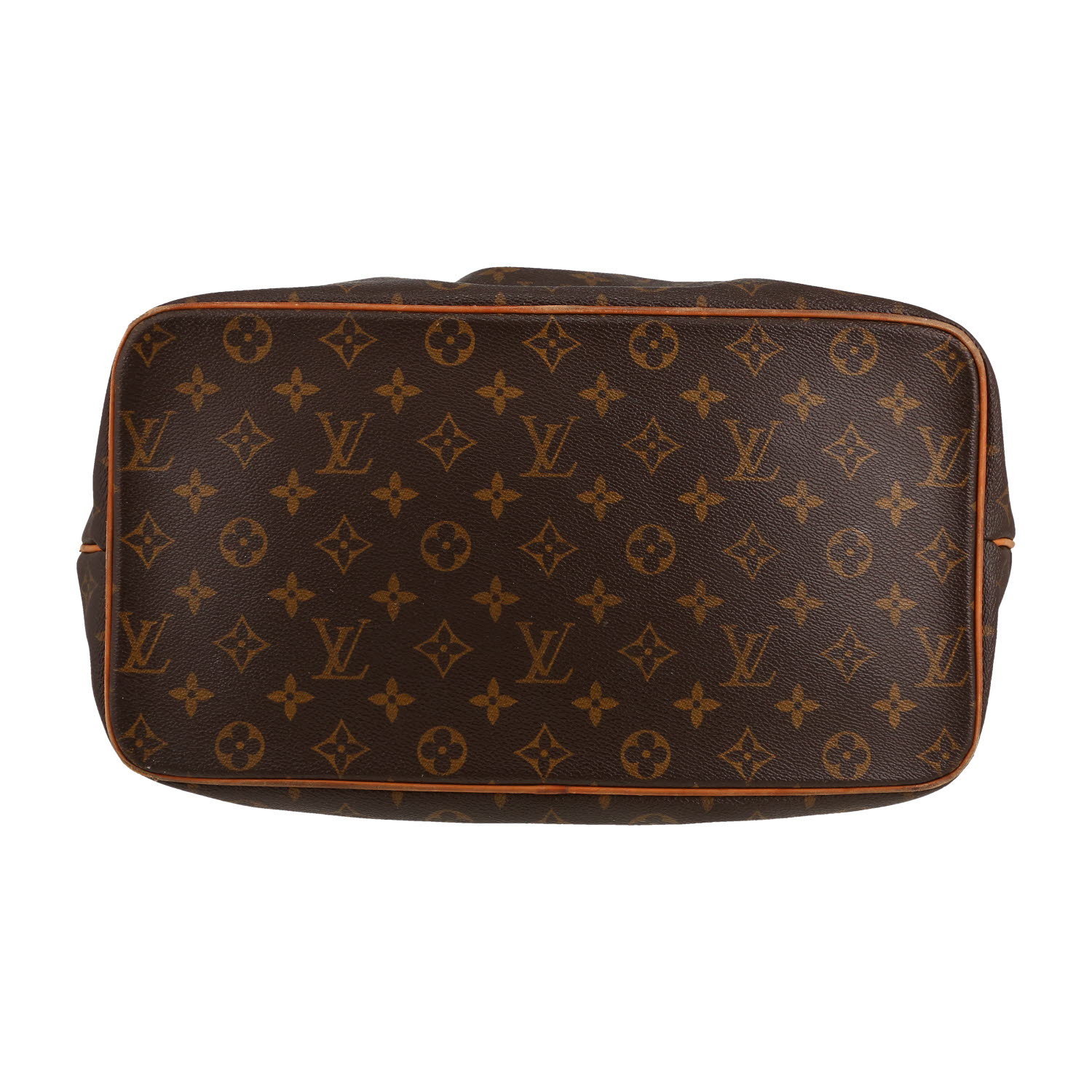 Sac à main Louis Vuitton  Palermo en toile monogram marron et cuir naturel - Detail D1