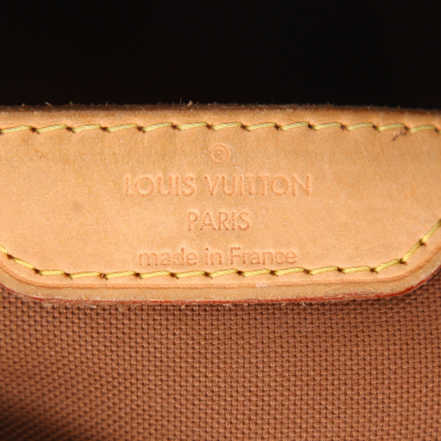 Borsa Louis Vuitton  Palermo in tela monogram marrone e pelle naturale - Detail D2