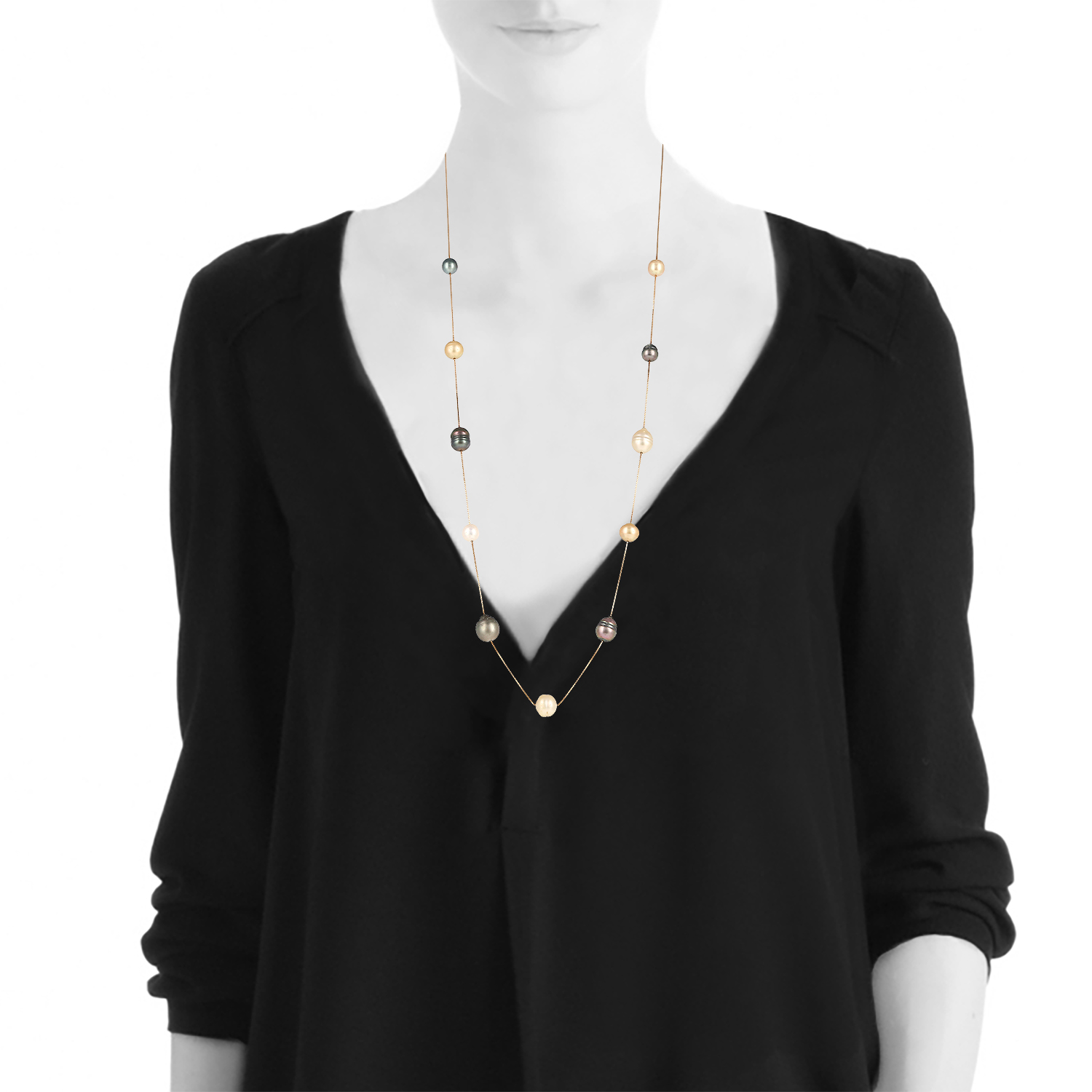 Collier Tasaki  en or jaune et perles - Detail D1