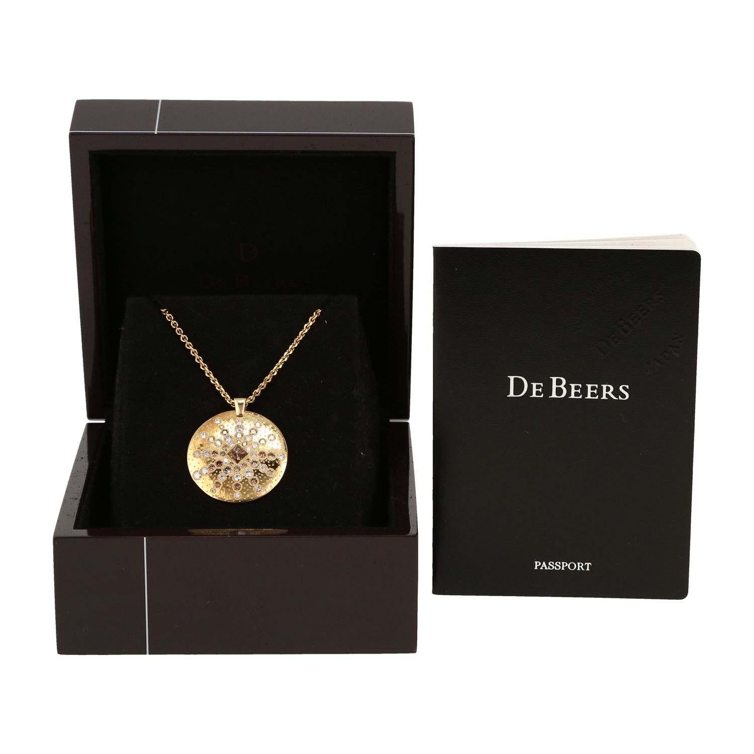 Pendentif De Beers Talisman en or jaune, diamants et diamant brut - Detail D2