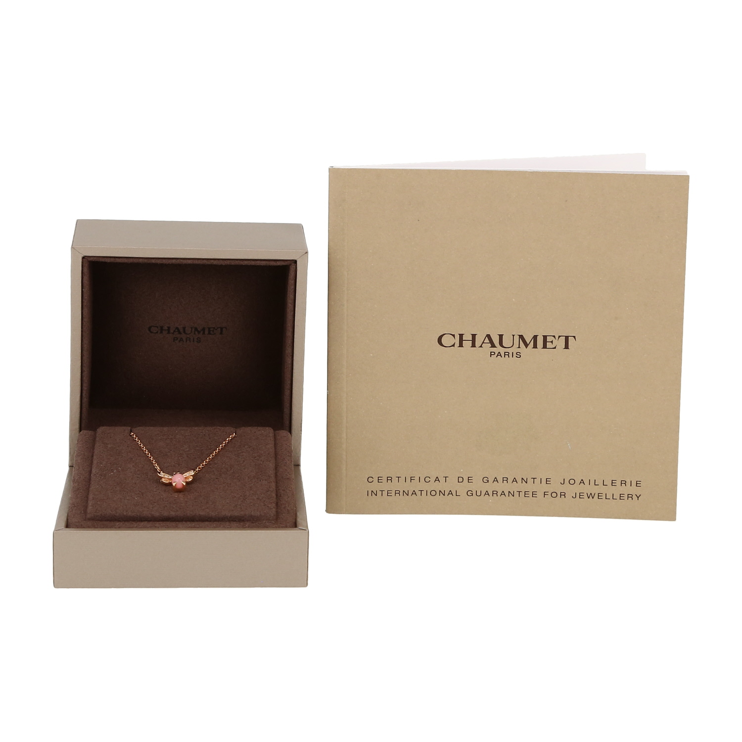 Collana Chaumet Attrape Moi Si Tu M'Aimes in oro rosa, diamanti e opale rosa - Detail D2