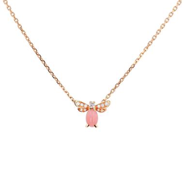 Collana Chaumet Attrape Moi Si Tu M'Aimes in oro rosa, diamanti e opale rosa