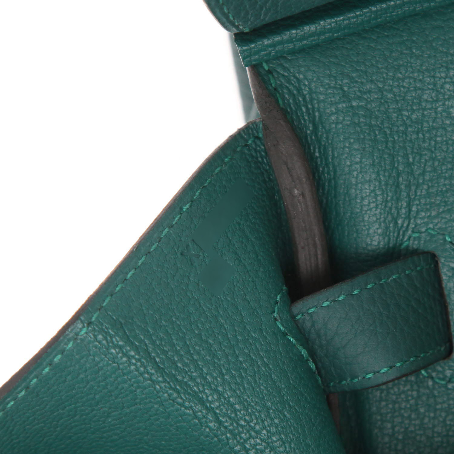 Hermès  Birkin 35 cm handbag  in malachite green togo leather - Detail D4
