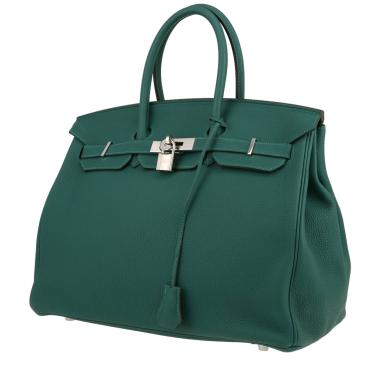 Sac à main Hermès  Birkin 35 cm en cuir togo vert-malachite