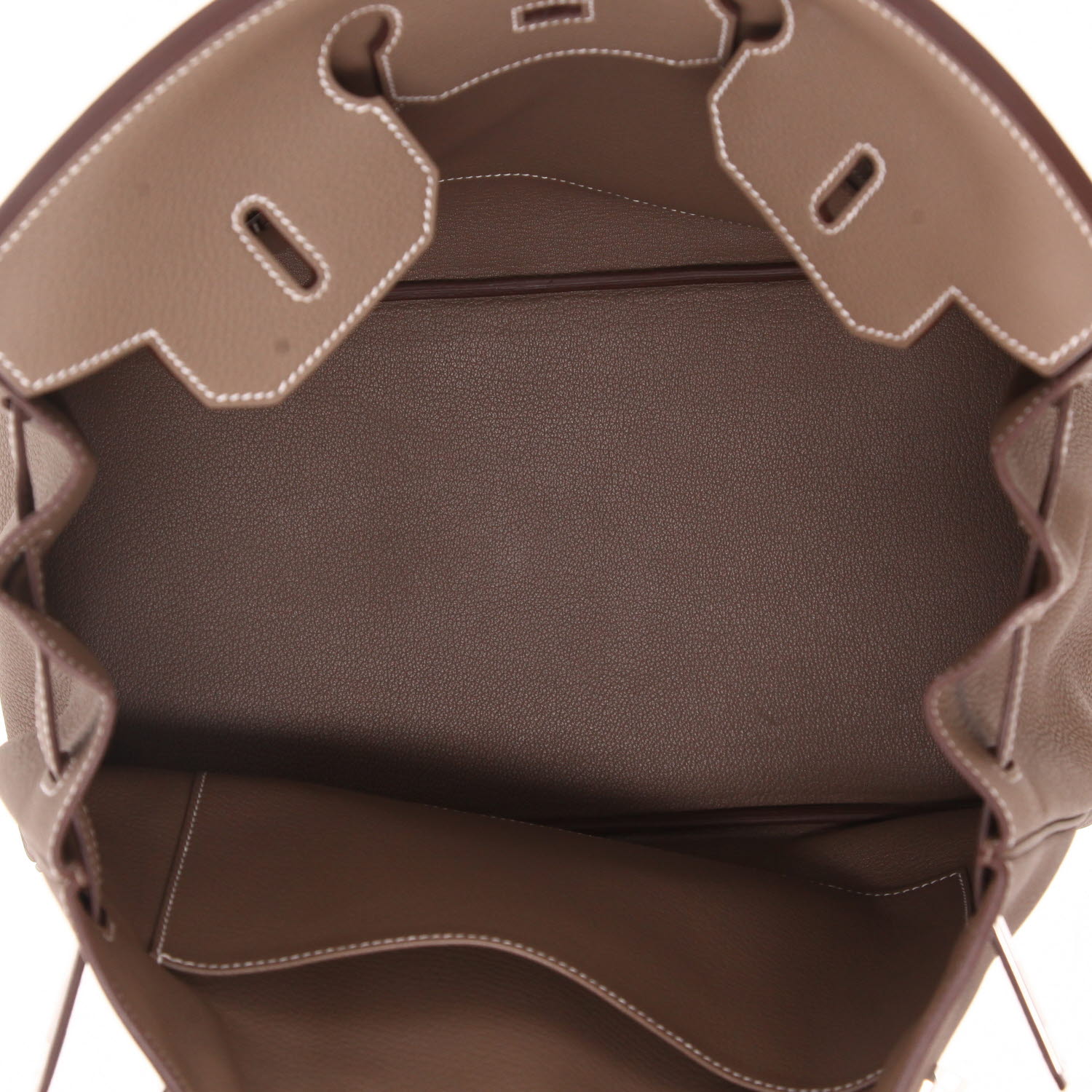 Bolso de mano Hermès  Birkin 35 cm en cuero togo marrón etoupe - Detail D3