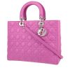 Dior  Lady Dior large model  handbag  in pink leather cannage - 00pp thumbnail