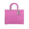 Dior  Lady Dior large model  handbag  in pink leather cannage - 360 thumbnail