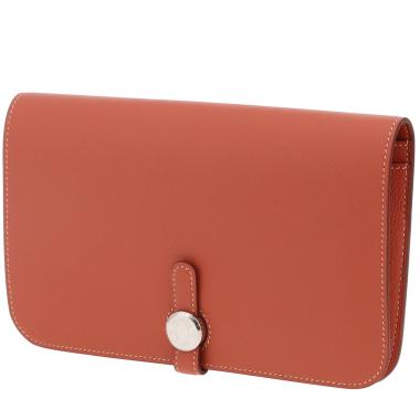 Hermès  Dogon wallet  in orange leather taurillon clémence