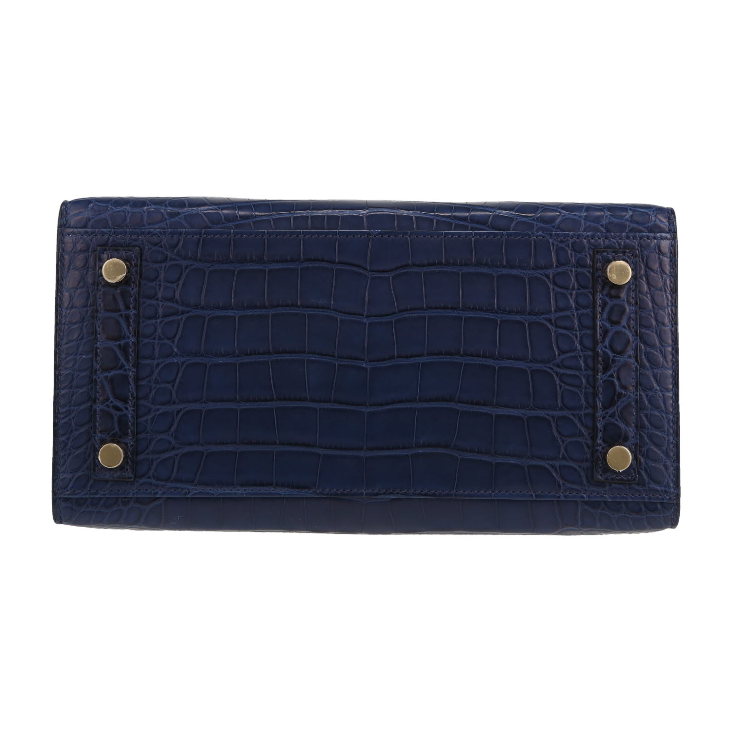 Bolso de mano Hermès Birkin sellier 25 cm en aligátor azul Zafiro - Detail D1