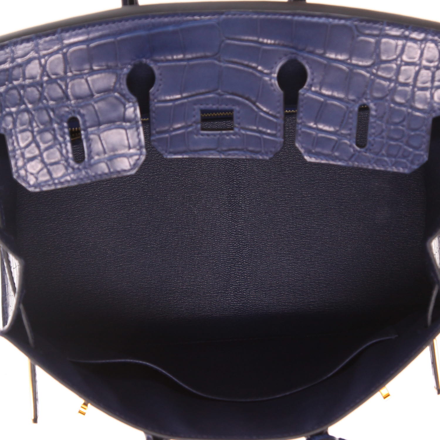 Hermès  Birkin 25 cm handbag  in Sapphire Blue alligator - Detail D3