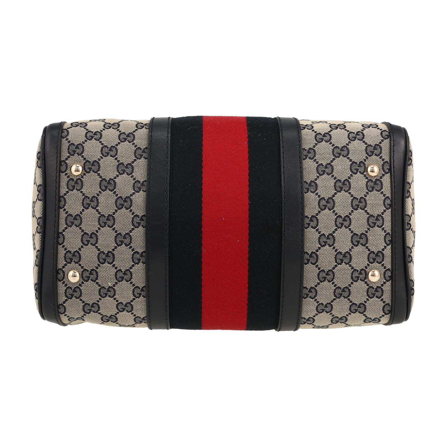 Bolso de mano Gucci   en tejido "sûpreme GG" beige y azul y cuero azul - Detail D1