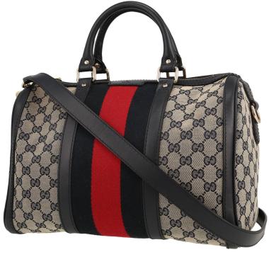 Borsa Gucci   in tela "sûpreme GG" beige e blu e pelle blu