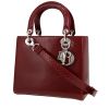 Bolso de mano Dior  Lady Dior en piel de serpiente color burdeos - 00pp thumbnail