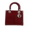 Bolso de mano Dior  Lady Dior en piel de serpiente color burdeos - 360 thumbnail