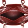 Bolso de mano Dior  Lady Dior en piel de serpiente color burdeos - Detail D3 thumbnail