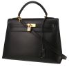 Bolso de mano Hermès  Kelly 32 cm en cuero box negro - 00pp thumbnail