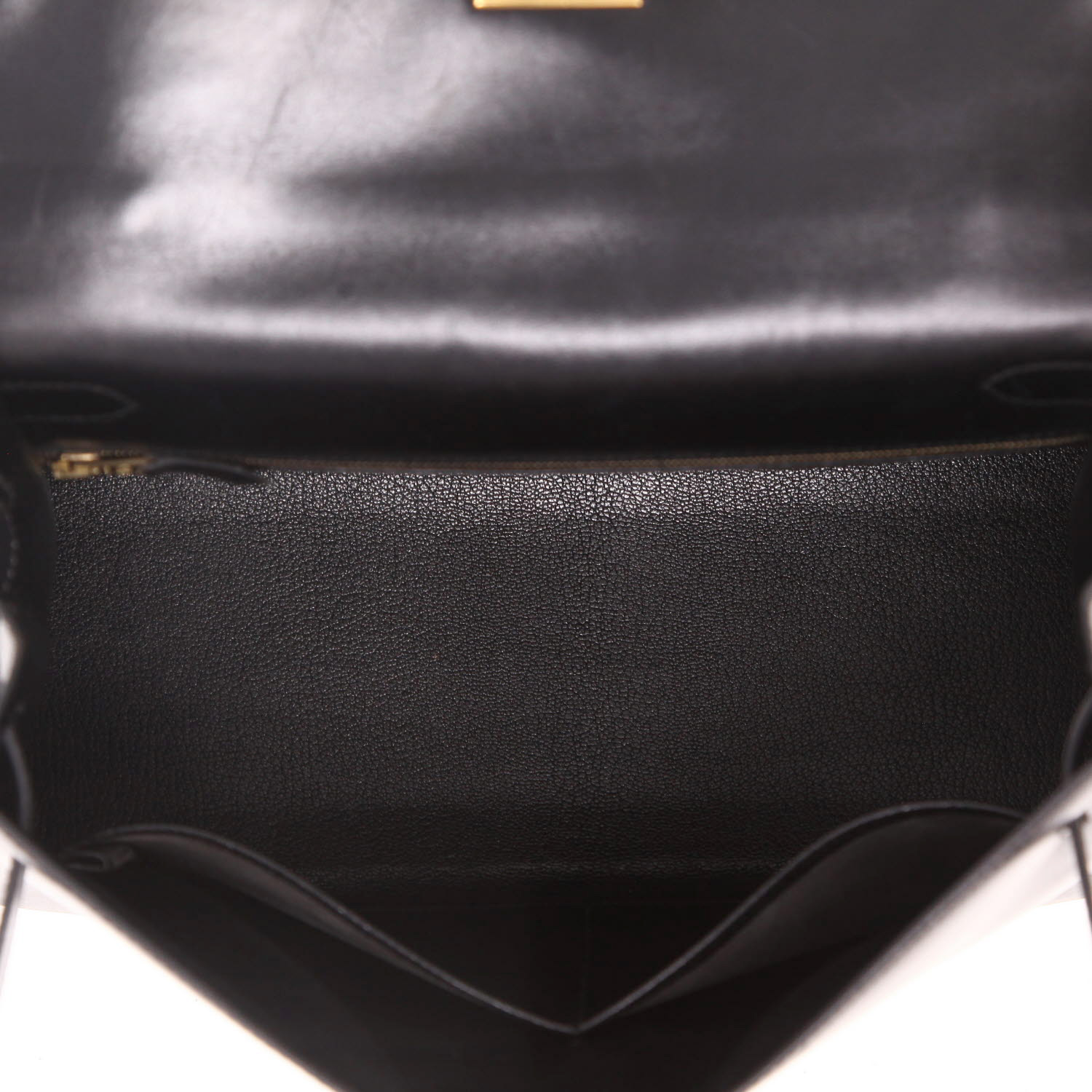 Bolso de mano Hermès  Kelly 32 cm en cuero box negro - Detail D3