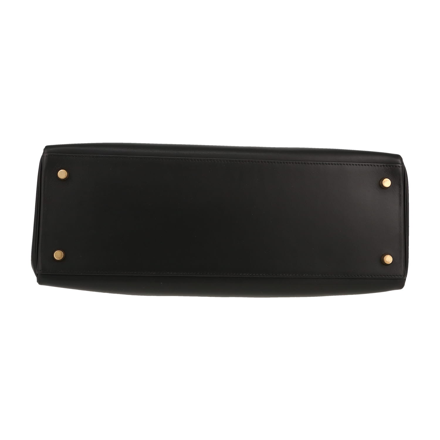 Bolso de mano Hermès  Kelly 35 cm en cuero box negro - Detail D1