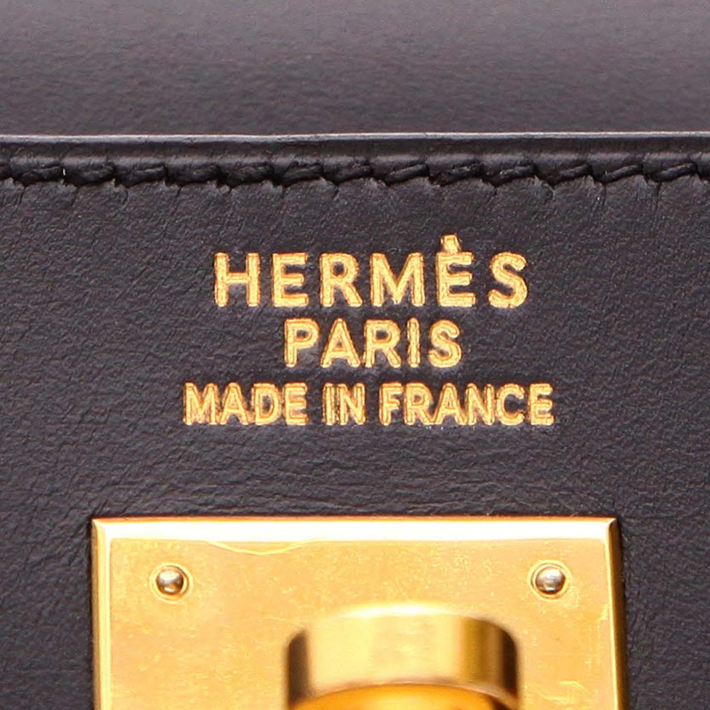 Sac à main Hermès  Kelly 35 cm en cuir box noir - Detail D2