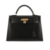 Hermès  Kelly 32 cm handbag  in black box leather - 360 thumbnail