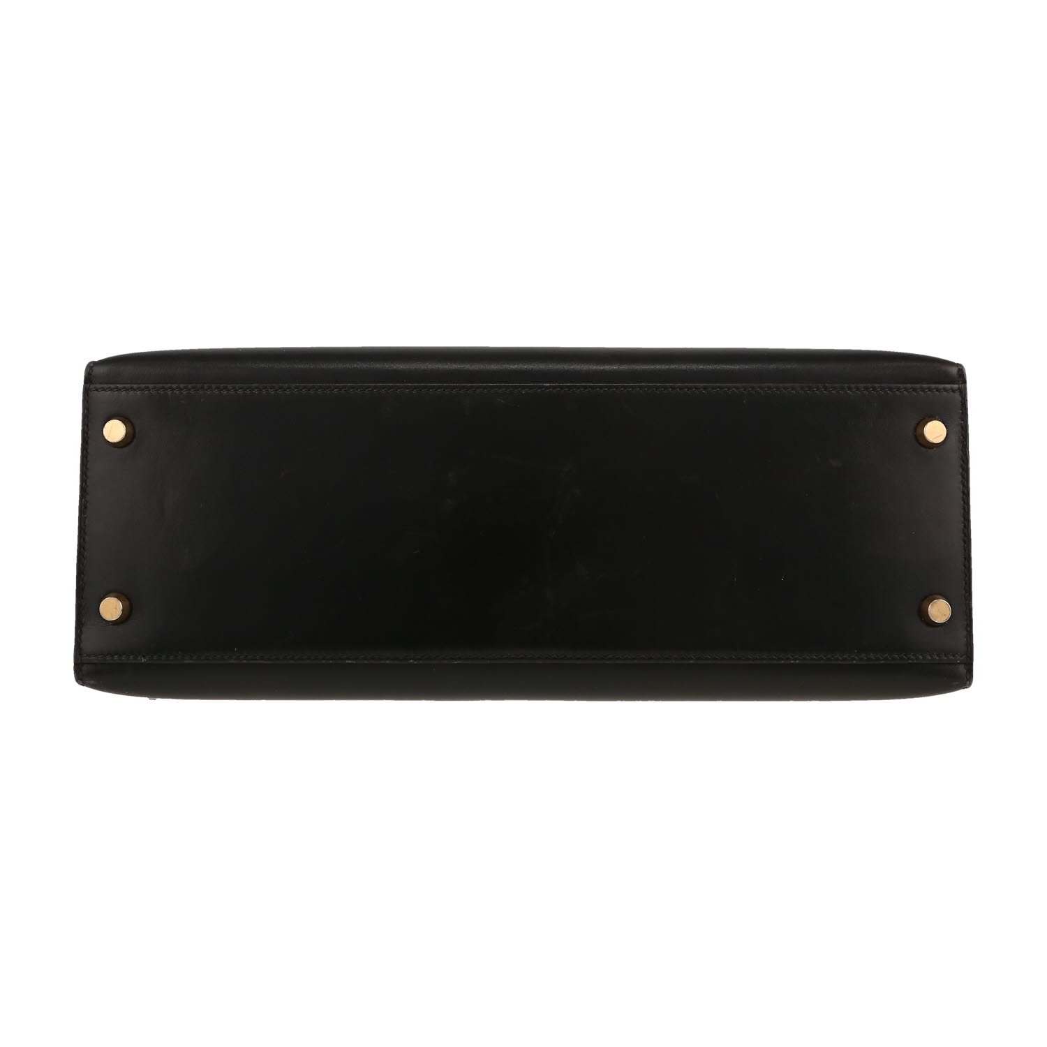 Bolso de mano Hermès  Kelly 32 cm en cuero box negro - Detail D1