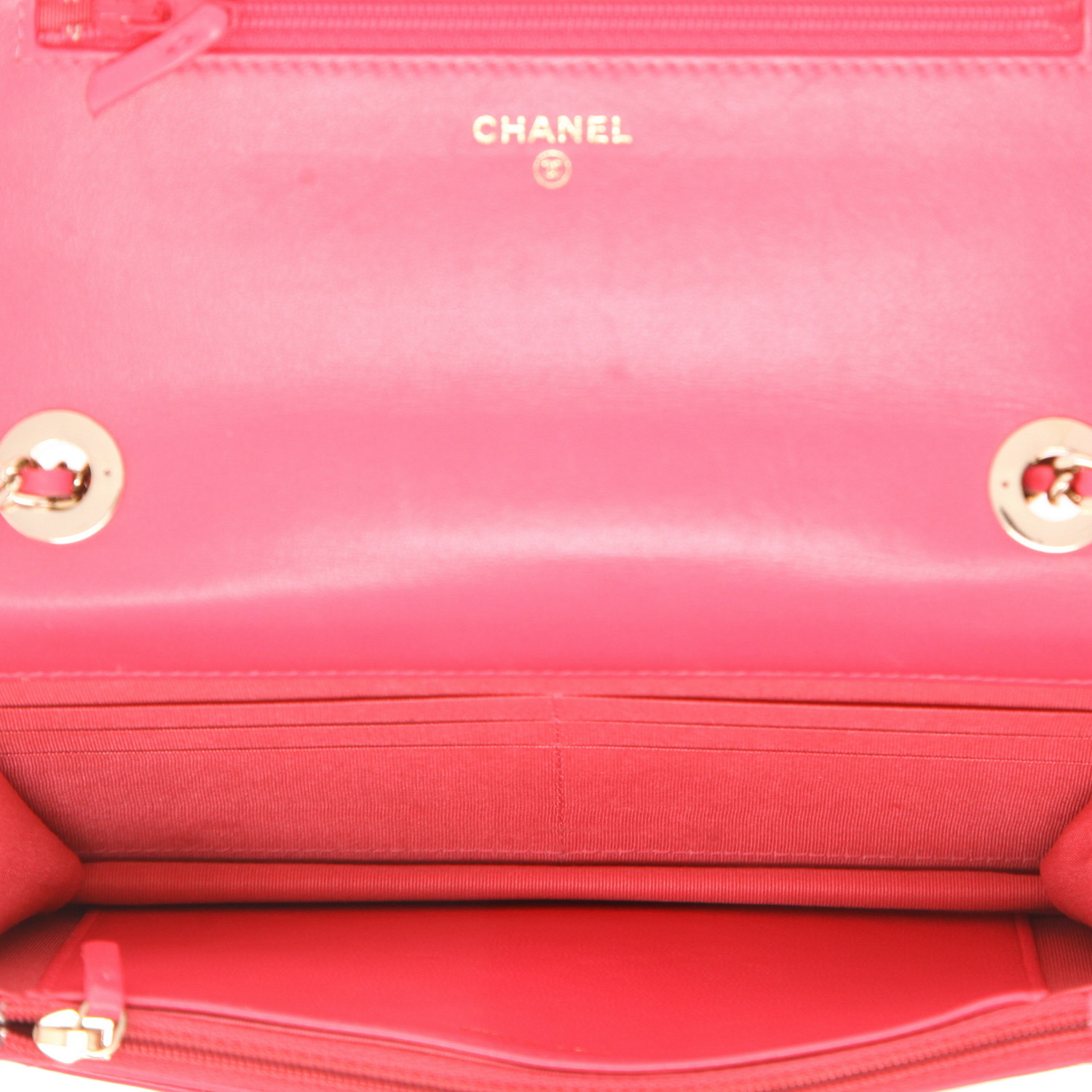 Sac bandoulière Chanel Trendy CC Wallet on Chain en cuir matelassé rose - Detail D3