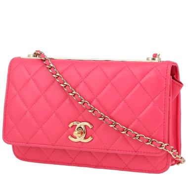 Borsa a tracolla Chanel  Wallet on Chain in pelle trapuntata rosa