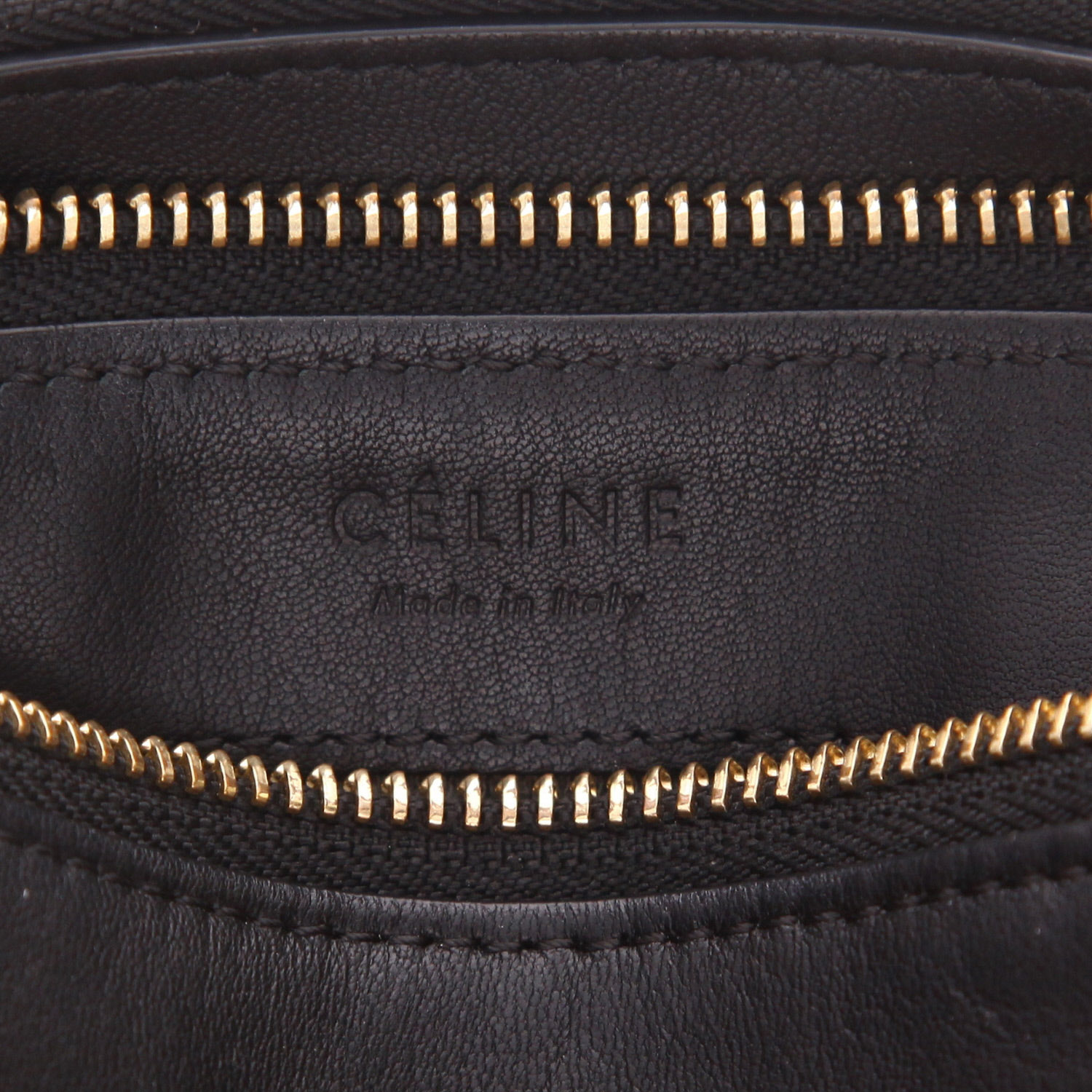Celine  Trio shoulder bag  in black leather - Detail D2