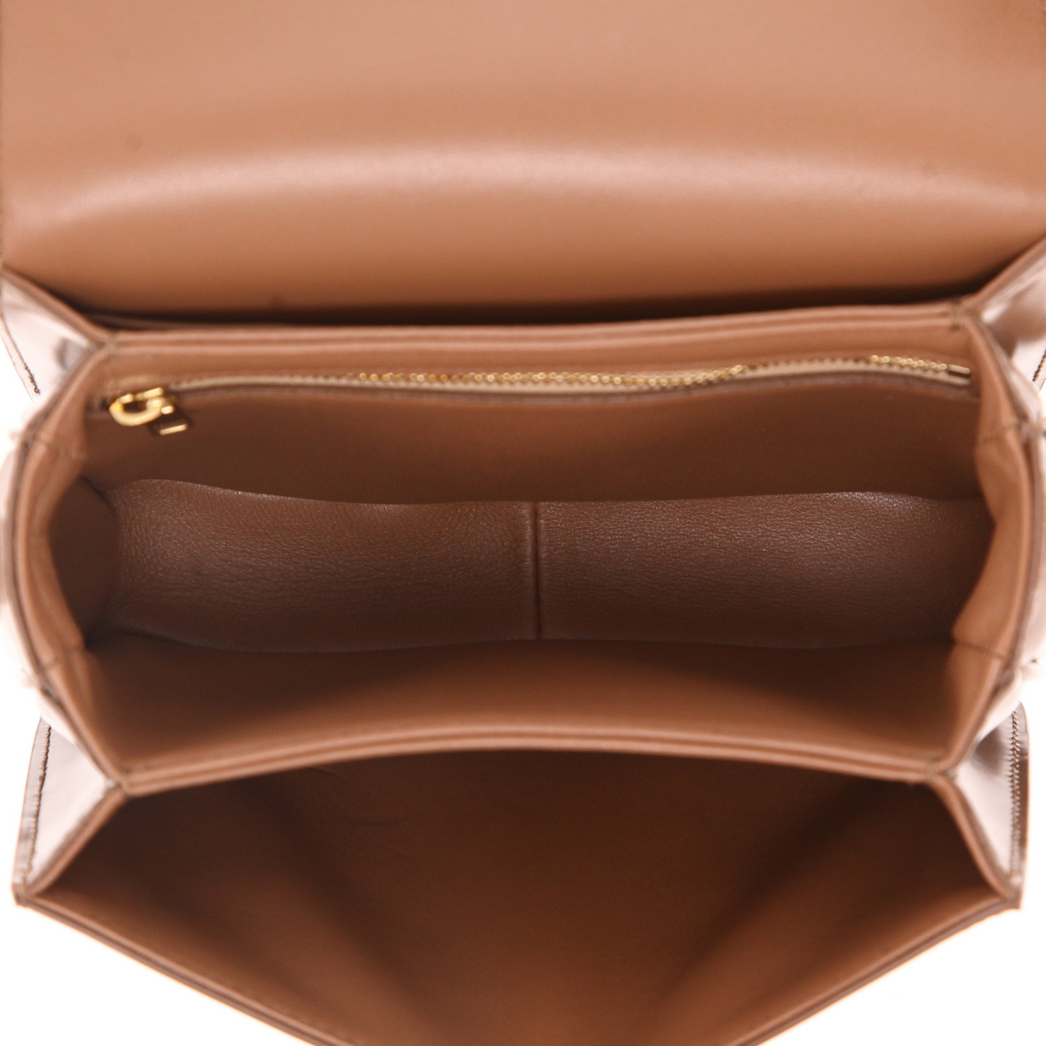 Celine  Triomphe Teen shoulder bag  in brown leather - Detail D3