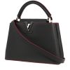 Borsa Louis Vuitton  Capucines BB in pelle taurillon clemence grigia e profili fucsia - 00pp thumbnail