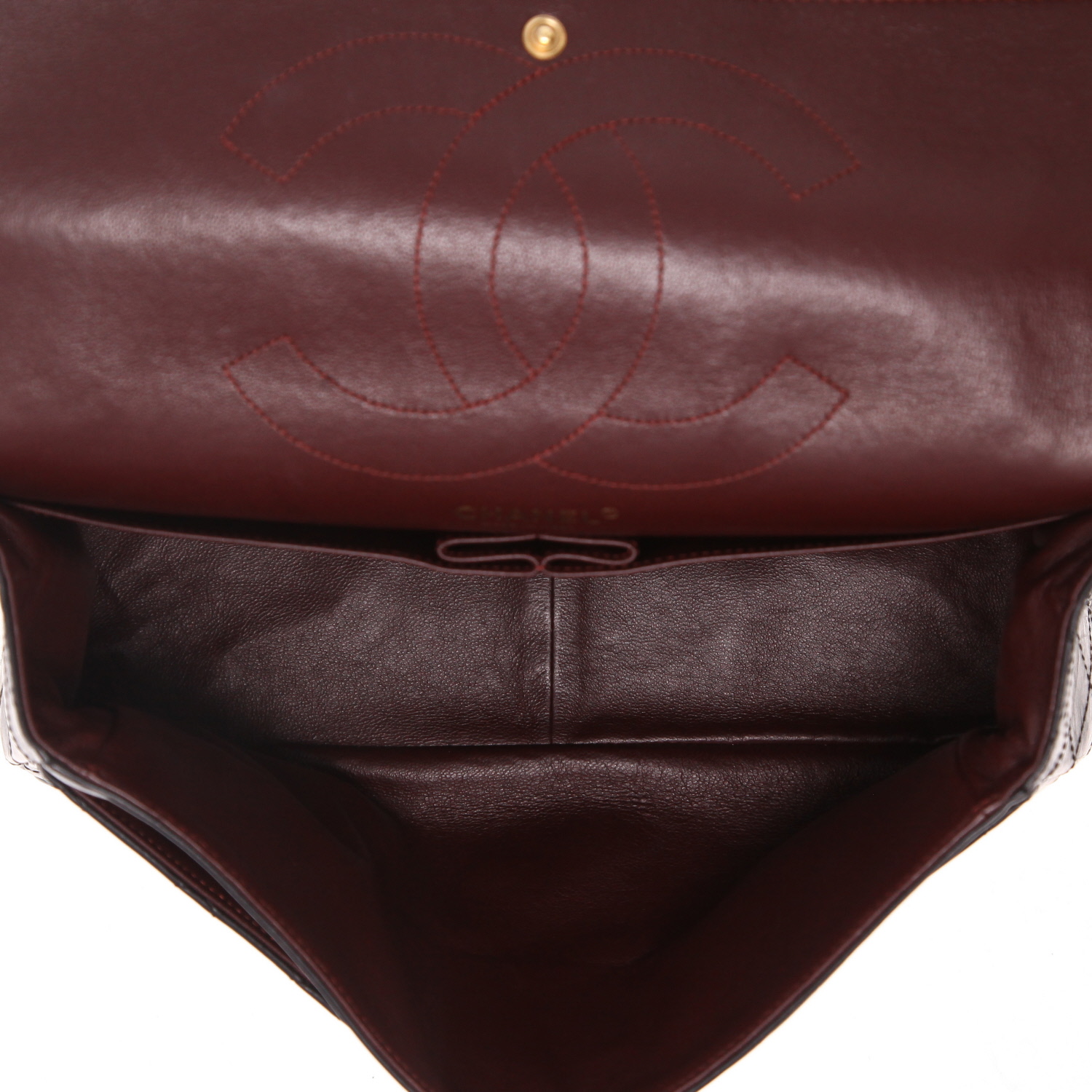 Bolso de mano Chanel 2.55 en cuero acolchado negro - Detail D3