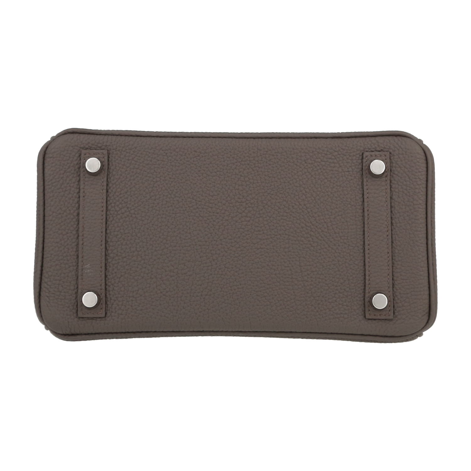 Bolso de mano Hermès  Birkin 25 cm en cuero togo gris estaño - Detail D1