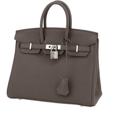Borsa Hermès  Birkin 25 cm in pelle togo grigia stagna