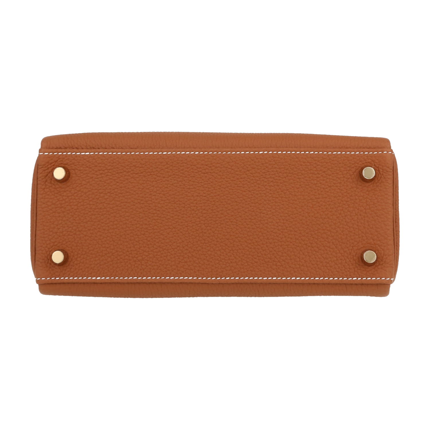 Hermès  Kelly 25 cm handbag  in gold togo leather - Detail D1